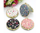 2 Pieces Portable Compact Mirror,Two-sided Cosmetic Mirror,Retro,Small-Black