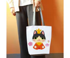 aerkesd Durable Fabric Smooth Zipper Shoulder Bag Reusable Cute Kitten Print Big Capacity Book Tote Bag for Daily Life-7