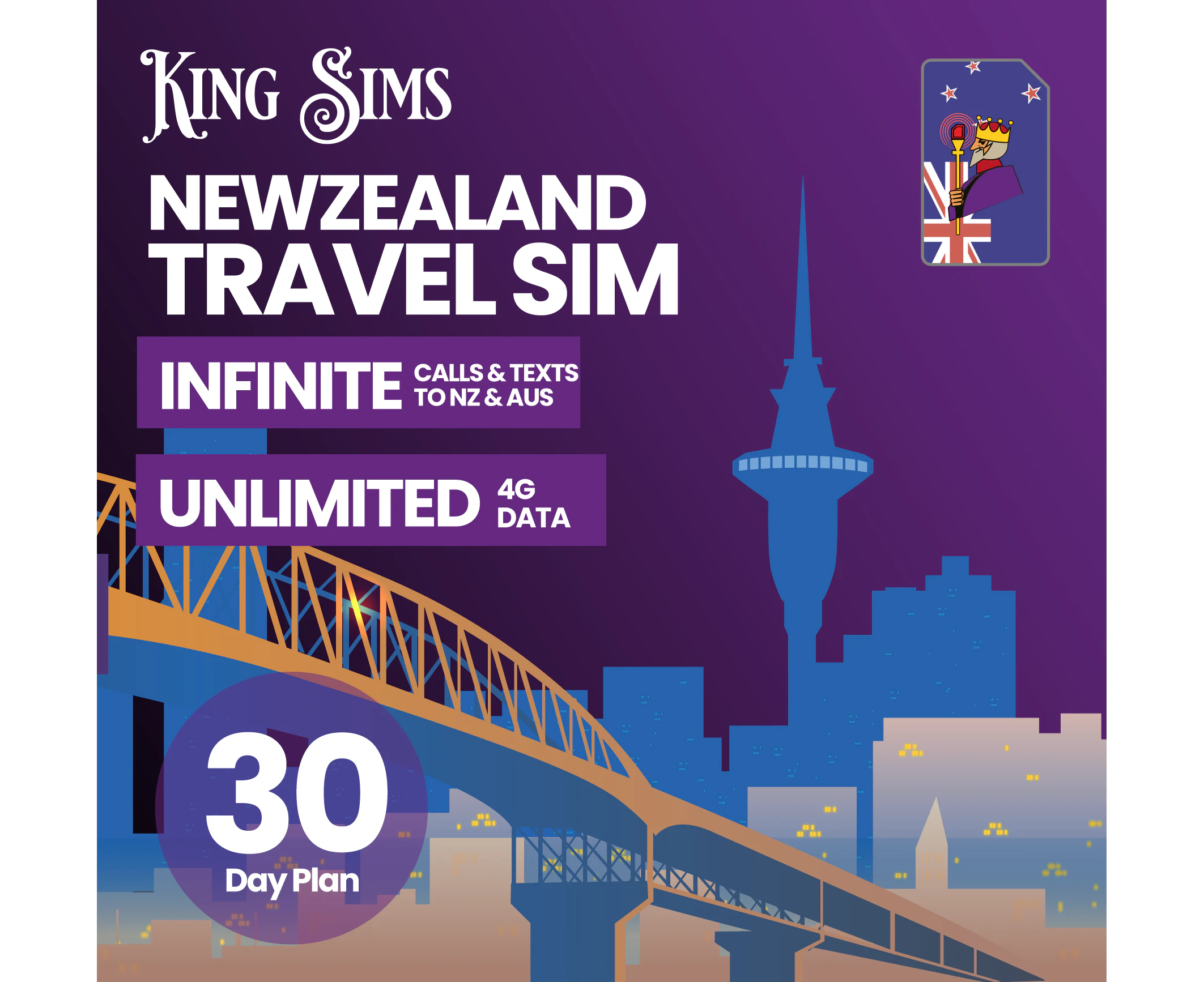 New Zealand 4G Travel Sim Card | Unlimited 4G Data | 2 Degrees