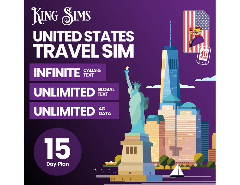 USA 15 Days 4G Travel SIM Card | Unlimited High Speed 4G Data | T-Mobile