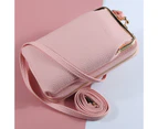 aerkesd Women Fashion Faux Leather Long Wallet Diagonal Shoulder Bag Phone Zipper Clutch-Black - Black