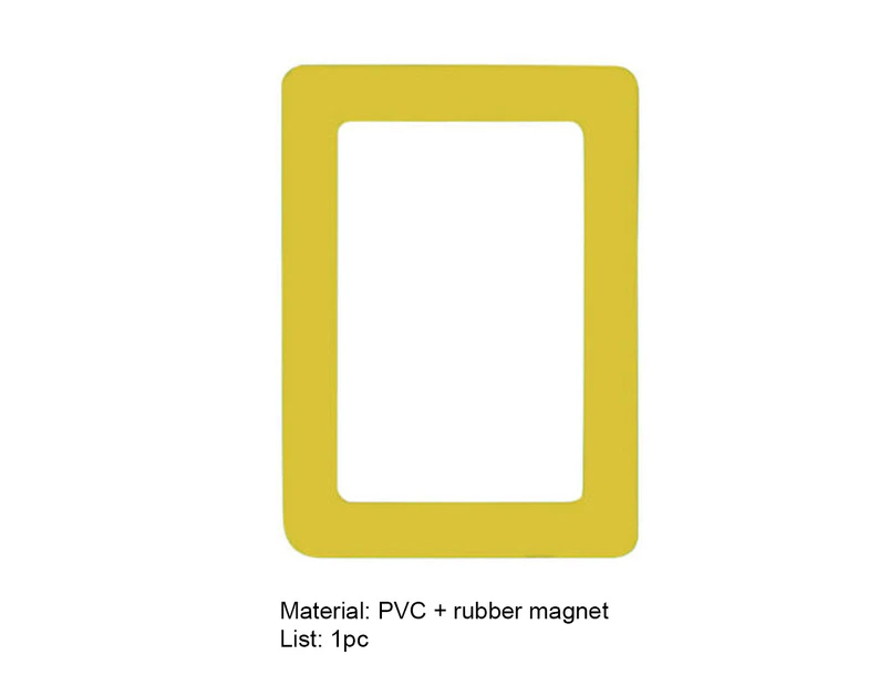 Mini Rectangle Magnetic Fridge Refrigerator Magnet Picture Photo Frame DIY Decor-Yellow-7 Inch