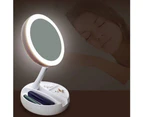 SunnyHouse 360 Degree Rotatable Dual Side Round Shaped LED Fill Light Folding Makeup Mirror - White