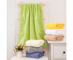Unisex Solid Color Soft Quick Dry Absorbent Gym Bathroom Blanket Bath Towel-Beige Cotton