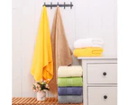 Unisex Solid Color Soft Quick Dry Absorbent Gym Bathroom Blanket Bath Towel-Yellow Cotton