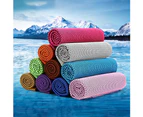 Solid Color Sweat Absorbent Summer Outdoor Sports Running Jogging Cooling Towel-Rose Red Polyester