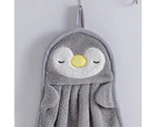 Hanging Wipe Towel Adorable Appearance Soft Touching Bright Color Comfortable Coral Fleece Hanging Hand Towel Bathroom Supplies -Grey Coral Fleece