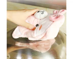 Hand Towel Soft Comfortable Coral Fleece Super Absorbent Hanging Chicken Washcloth for Dormitory -Pink Coral Fleece
