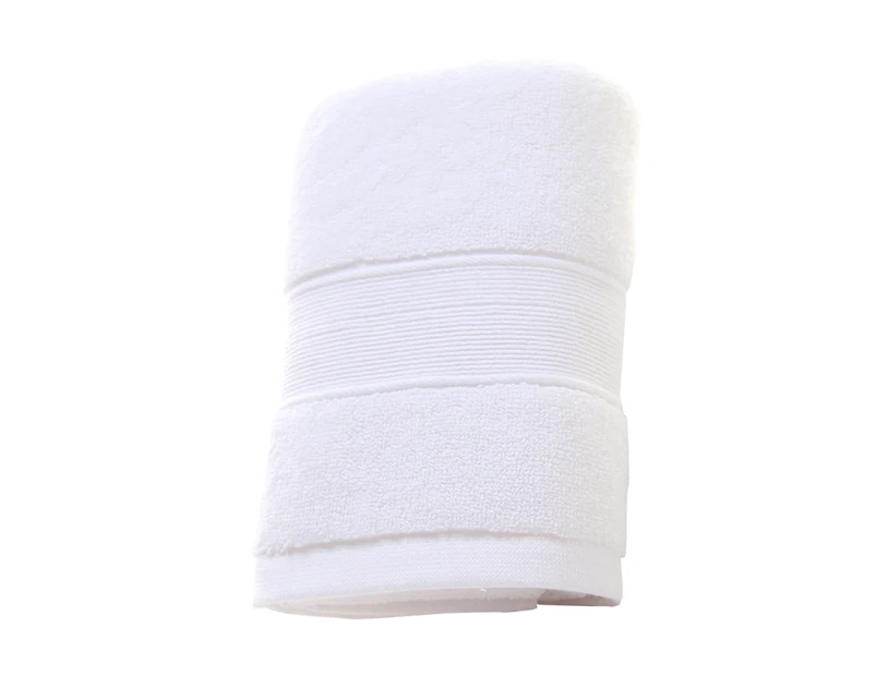 Comfortable Bath Towel Super Absorbent Cotton Skin-friendly Washable Thicken Washcloth for Daily Use-White Cotton