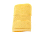 Comfortable Bath Towel Super Absorbent Cotton Skin-friendly Washable Thicken Washcloth for Daily Use-Yellow Cotton