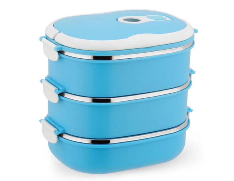 Stainless Steel Insulation Sealed Lunch Box - Three Layers 2700ml - Blue