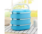 Stainless Steel Insulation Sealed Lunch Box - Three Layers 2700ml - Blue