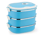 Lunch Box，Stainless Steel Insulation Sealed Lunch Box Three Layers 2700Ml Blue,Lunch Box/Bento Box,Portable Insulation Stainless