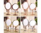 SunnyHouse Portable 1:2 Magnifying Round Oval Double-Sided Cosmetic Makeup Stand Mirror - B
