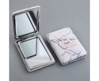SunnyHouse Makeup Mirror Folding Clear Glass Metal Faux Leather Mirror for Travel - 2