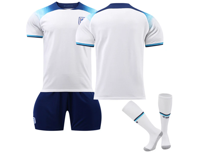 Qatar 2022 England Team Jersey Men's Soccer T-shirts Jersey Set Kids Adults