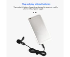 MY4 Lavalier Microphone Professional Clear Sound 150cm Lapel Recording Microphone Video Mic for Mobile Phone-Black
