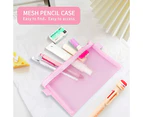 Multifunctional Mesh Pen Bag Pencil Case Makeup Tool Bag Storage Pouch Purse