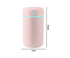 Portable Mini Humidifier with Colorful LED Night Light, USB Desktop Humidifier for Car Office Travel - Small Y pink