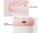 USB Cool Mist Mini Humidifier with Night Light,Sweet Humidifier for Bedroom Home - Pink