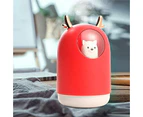 Cool Mist Humidifier with Adjustable Mist Mode, 300ml Water Tank Lasts Up to 10 Hours, 8 Color LED Lights Changing (Red)