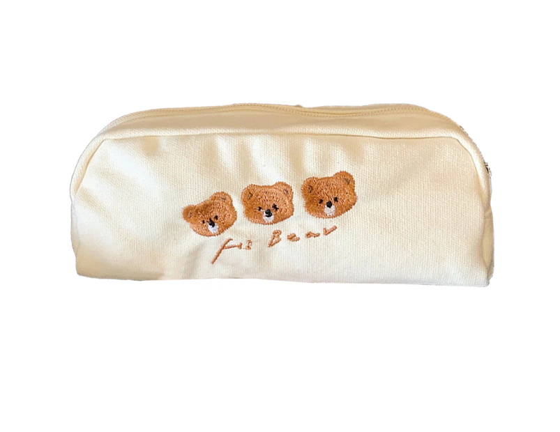 Cute Animal Canvas Cosmetic Pencil Bag Pen Case,Students Stationery Pouch Zipper Bag