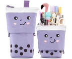 Cute Pen Pencil Telescopic Holder Pop Up Stationery Case, Stand-up Transformer Bag Standing Organizer, Great for Cosmetics Pouch Makeup Office Bag