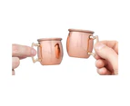 4 Piece Stainless Steel Single Layer Mini Moscow Mule Cup Hammer Light Cocktail Glass Keeps Cocktails Colder Longer 60Ml