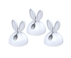 3Pcs/Set Cable Holder Creative Cartoon Rabbit Ear Shape Silicone Self-adhesive Wire Cord Organizer Clip for Office-White