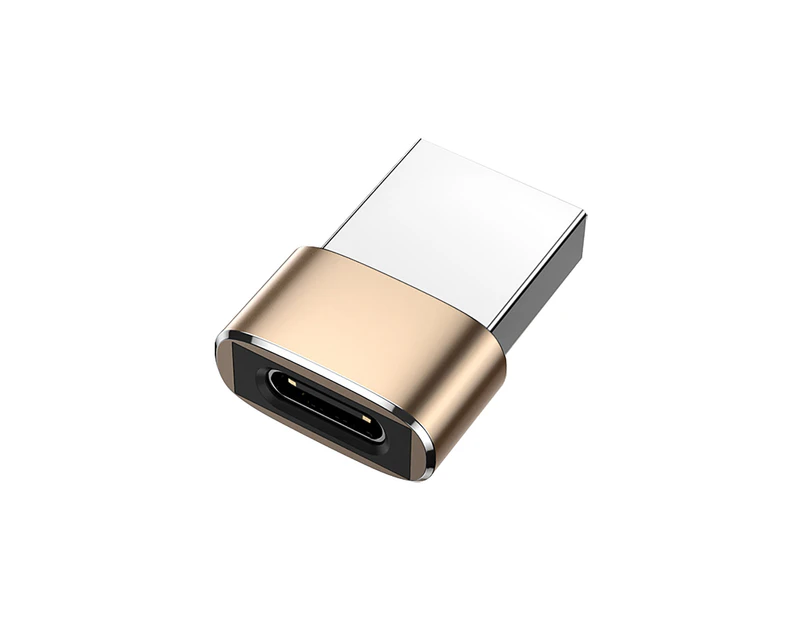 Anti-impact Converter Quick Transmission Hot Swap USB Male to Type-C Female OTG Converter for Smart Phone-Golden