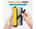 Pencil Case (2 Pack), PU Leather Pen Pencil Pouch Holder Stationery Zipper Bag with Elastic Strap for Pens, Pencils,Eraser