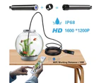 Wireless Snake Camera 1200P WiFi Inspection Camera HD Endoscope with 8 LED Light Rigid Cable Borescope (5 Metes,16.4 FT)