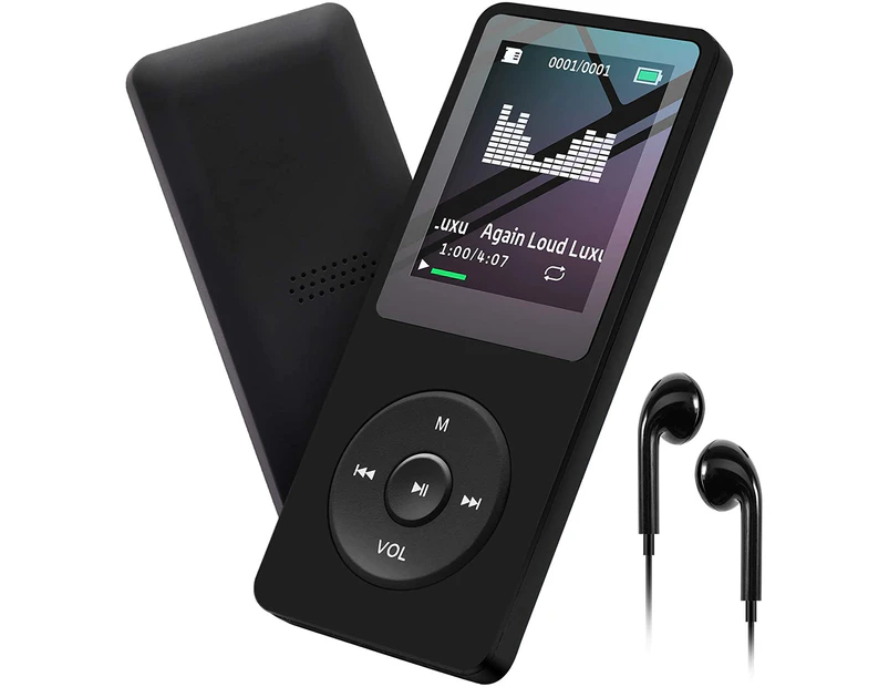 MP3 Player 32GB with Speaker FM Radio Headset Portable HiFi Lossless Music MP3 Mini Music Player Recorder E-book HD Screen