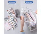 Small Cute Clear Pencil Pouch Case Bag for Kids Boys Teen Girls Adults School Office Stationary