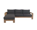 Stud 3 Seater Outdoor Patio Reversible Chaise Sofa Lounge Eucalyptus Solid Wood