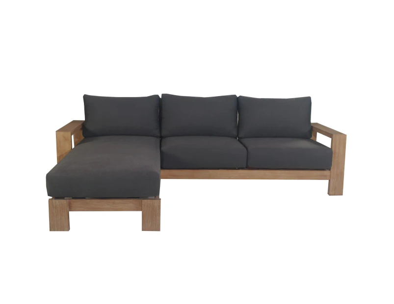 Stud 3 Seater Outdoor Patio Reversible Chaise Sofa Lounge Eucalyptus Solid Wood