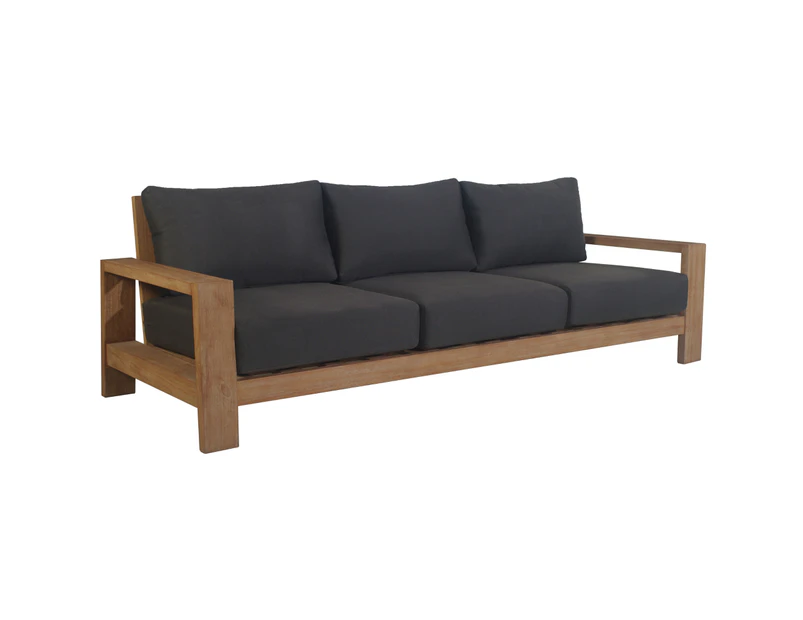 Stud 3 Seater Outdoor Patio Sofa Lounge Eucalyptus Solid Timber Wood Frame