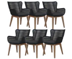 Stud Set of 6 Rope Outdoor Dining Chair with Solid Eucalyptus Timber Wood Frame