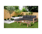 Stud 3 Seater Outdoor Patio Reversible Chaise Sofa Lounge Eucalyptus Solid Wood