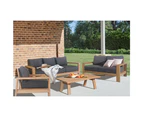 Stud 3 Seater Outdoor Patio Sofa Lounge Eucalyptus Solid Timber Wood Frame