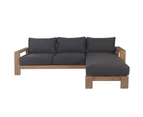 Stud 3 Seater Outdoor Patio Reversible Chaise Sofa Lounge Eucalyptus Solid Wood