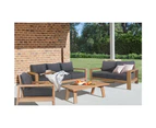 Stud 4pc 3+2+1 Seater Outdoor Patio Sofa Lounge Set Solid Timber Coffee Table