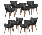 Stud Set of 8 Rope Outdoor Dining Chair with Solid Eucalyptus Timber Wood Frame