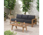 Stud 3 Seater Outdoor Patio Sofa Lounge Eucalyptus Solid Timber Wood Frame