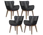 Stud Set of 4 Rope Outdoor Dining Chair with Solid Eucalyptus Timber Wood Frame