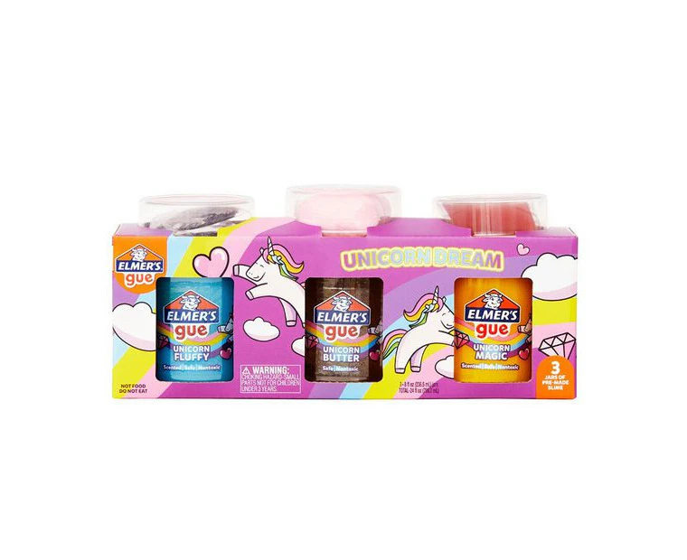 Elmer's Gue Premade Slime, 3 x 8oz Jars - Unicorn Dream Pack of 3