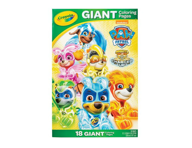 18pg Crayola 30x47cm Paw Patrol Giant Colouring Pages Activity Picture Kids 3y+