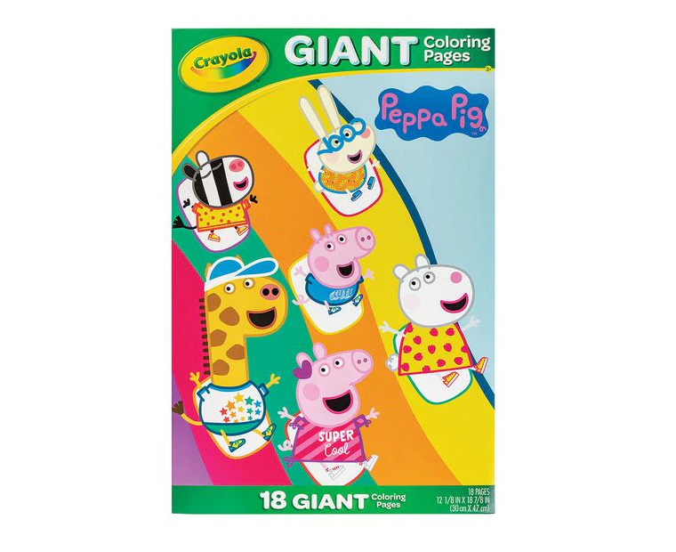 18pg Crayola 30x47cm Peppa Pig Giant Colouring Pages Activity Picture Kids 3y+