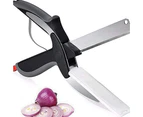 Kitchen Food Chopper 2 in 1 smart multifunctional food scissors with chopping board for picnic and kitchen