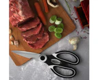 Kitchen Scissors, Super Sharp Heavy Duty Kitchen Scissors, Dishwasher Safe, Multi-Function Stainless Steel Cooking Scissors - Black & White